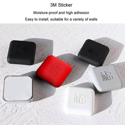5Pcs Silicone Doorknob Collision Pads For Quiet Door Closing - set of black red white silicone pads with 3M adhesive for protecting walls and reducing noise