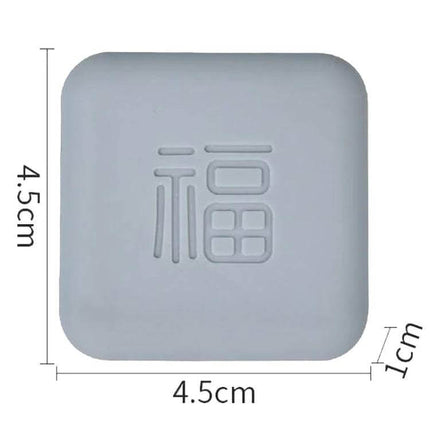 5Pcs Silicone Doorknob Collision Pads For Quiet Door Closing - gray 4.5x4.5x1cm silicone square pad with adhesive backing, thick cushion to protect walls