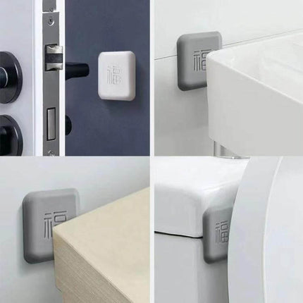 5Pcs Silicone Doorknob Collision Pads For Quiet Door Closing - gray adhesive silicone pads protect walls and reduce noise