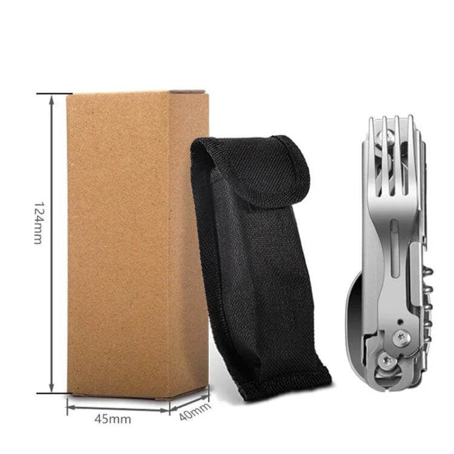 6 In 1 Folding Tableware Set Detachable Utensils For Outdoor Camping compact folding utensil kit with pouch and box