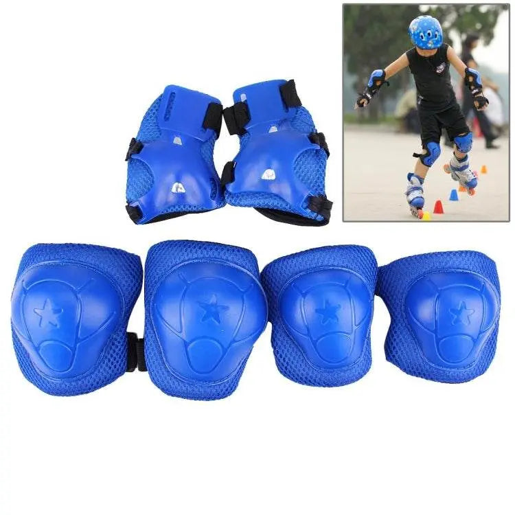 6 In 1 Roller Skate Knee Elbow Wrist Pads Protective Gear Sets