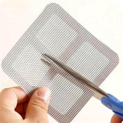 6 Pack Anti Insect Screen Repair Tape for Doors and Windows - hand cutting square mesh patch with scissors for window and door screen repair