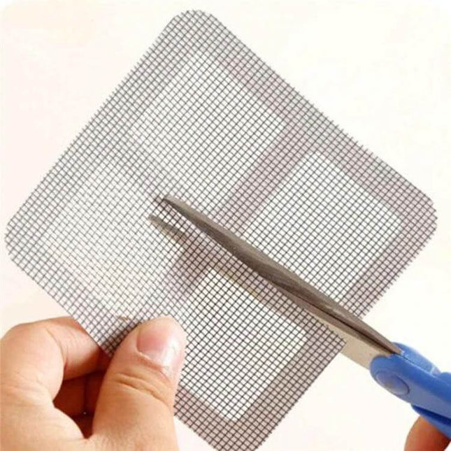 6 Pack Anti Insect Screen Repair Tape for Doors and Windows - hand cutting square mesh patch with scissors for window and door screen repair
