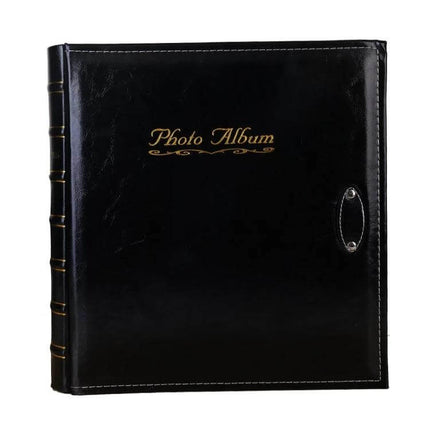 6-Inch PU Leather Photo Album With Bronzing Cover black bamboo-stamped design holds up to 500 photos, fits 4R/114x152mm prints