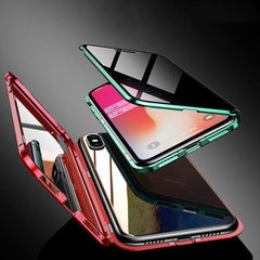 Magnetic Privacy Glass Phone Case with Anti-Peep Protective Design for iPhone