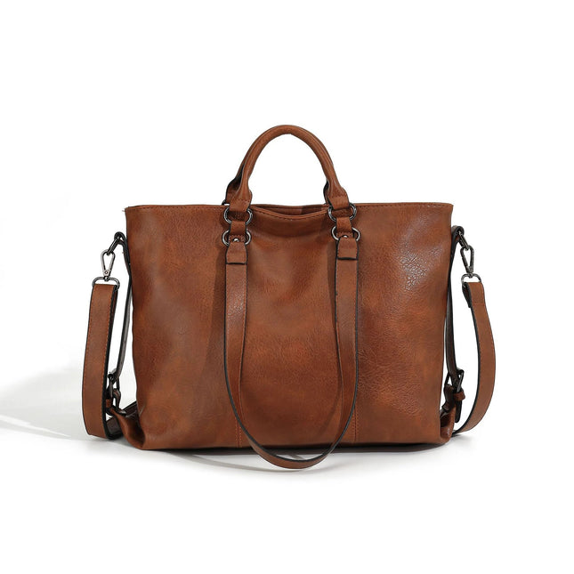 Soft PU Leather Large Tote Bag For Daily Carry With One Shoulder Strap | Syndmart