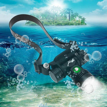 60m Depth Underwater Diving Headlamp For Photography with 1000-lumen L2 LED, aluminum alloy body and IPX8 hands-free beam