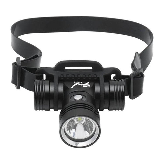 60m Depth Underwater Diving Headlamp For Photography compact aluminum alloy 1000-lumen L2 LED headlamp with smooth reflector and adjustable strap, IPX8 water-resistant