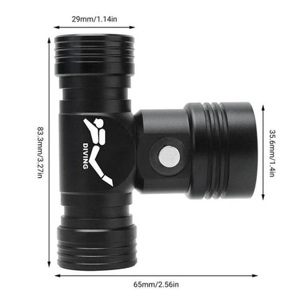 60m Depth Underwater Diving Headlamp For Photography compact aluminum alloy body hands-free 1000 lumen L2 LED IPX8