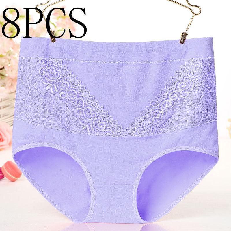 Lace-Up Comfort Hip Briefs 8pcs Purple