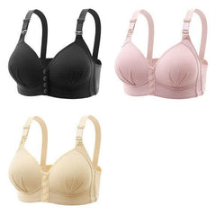 Stylish Plus Size Nursing Bra with Front Closure and Push-Up Support