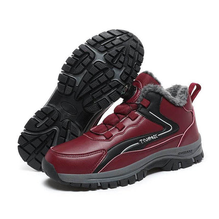 Unisex Low Top Sneakers With Thick Rubber Sole For Running burgundy low-top running shoes with slip-resistant tread