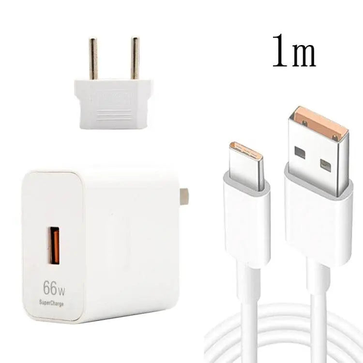 66W USB Fast Charging Travel Charger With EU Plug Head