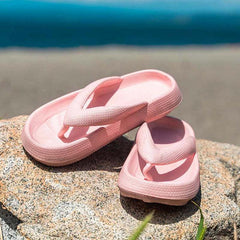 Coastal Comfort Thick Sole Flip Flops Pink