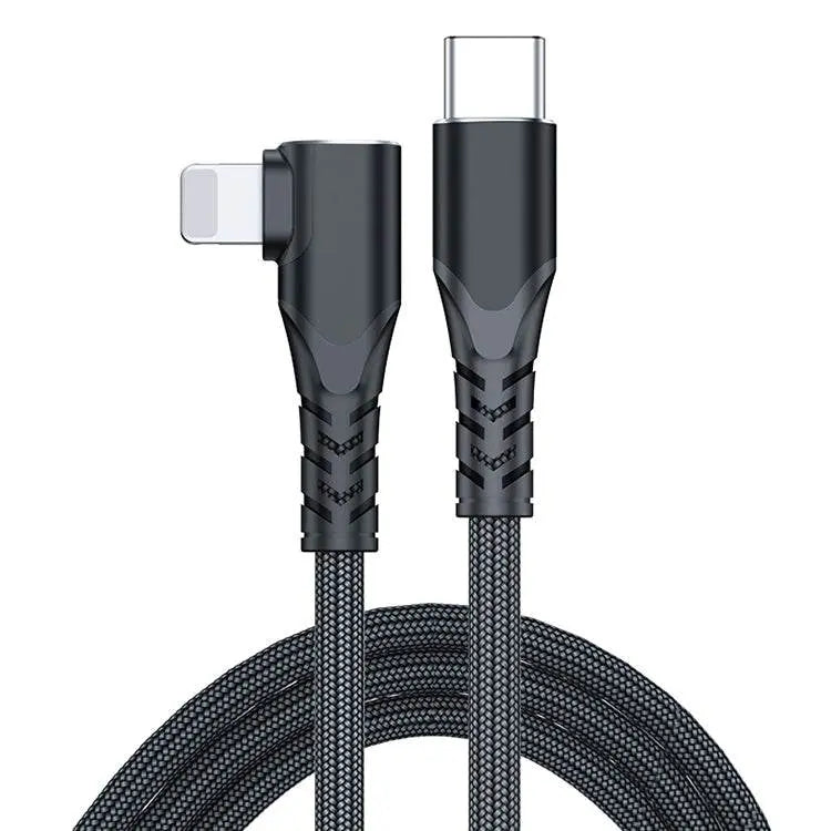 6A PD 20W USB-C to 8 Pin Elbow Data Cable 1m 2m Fast Charge