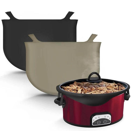 6Qt Silicone Slow Cooker Liners, Reusable Leakproof For Easy Cleanup - set of two flexible silicone liners for easy cleanup and appliance protection