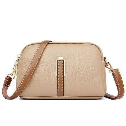 Simple Shoulder Messenger Bag With Textured PU