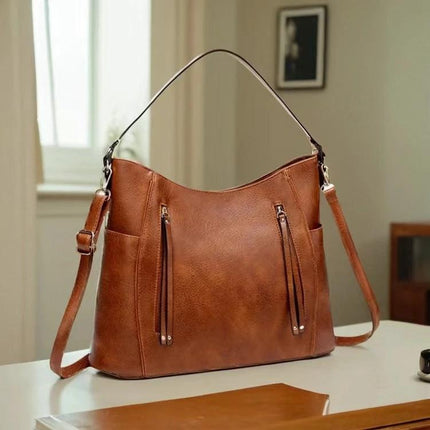 Vintage Large Leather Women’s Messenger Bag For Daily Use