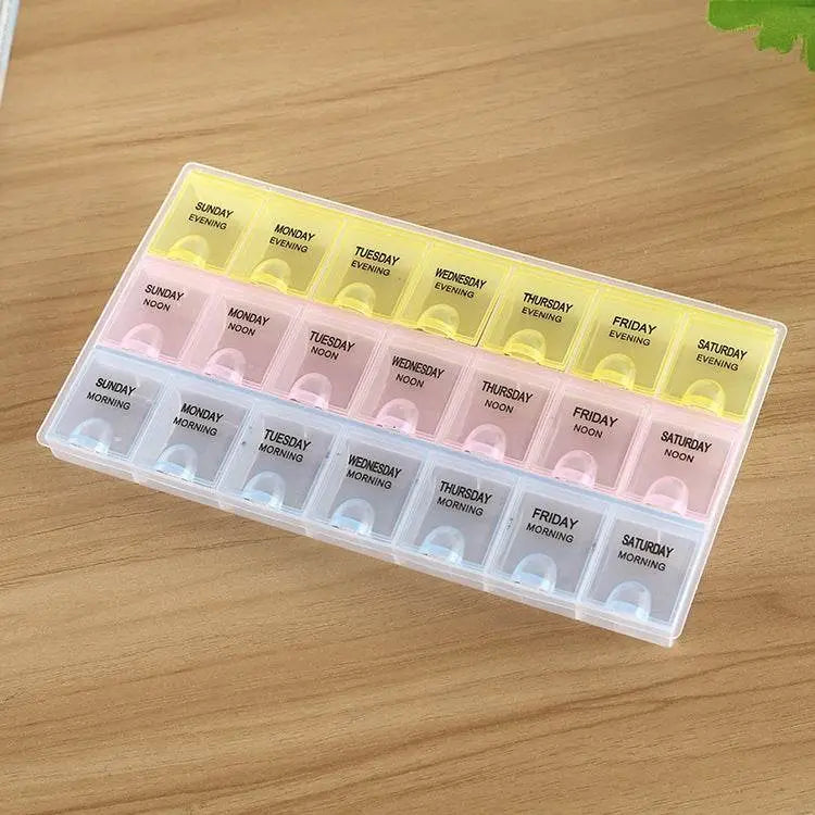 7 Day 21 Slots Pill Medicine Storage Box Organizer Box