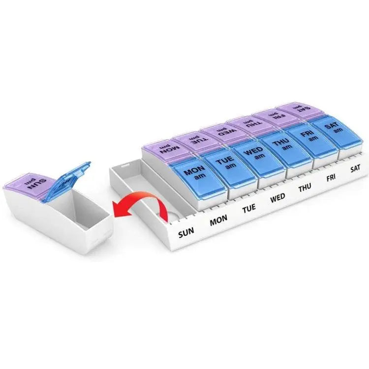 7 Days Removable Pill Box With Chassis Double Row 14 Grid