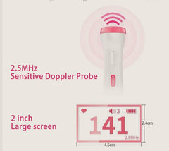 Home Fetal Heartbeat Monitor - Waterproof Probe with LCD Display for Baby Sound Detection