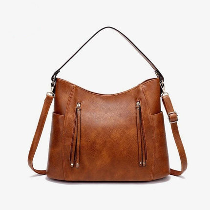 Vintage Large Leather Women’s Messenger Bag For Daily Use