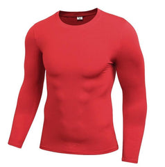 Men's Quick-Dry Performance Long Sleeve Tee - Lightweight, Comfortable, and Breathable Red