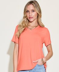 Basic Bae Bamboo Full Size V-Neck High-Low T-Shirt