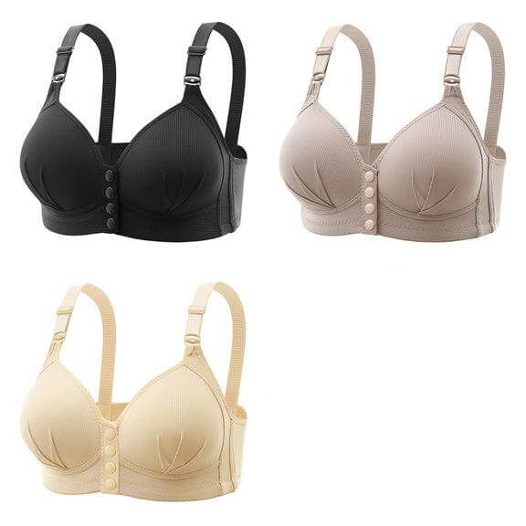 Stylish Plus Size Nursing Bra with Front Closure and Push-Up Support