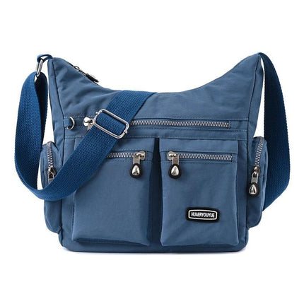 Medium Nylon Waterproof Crossbody Shoulder Bag With Multiple Pockets