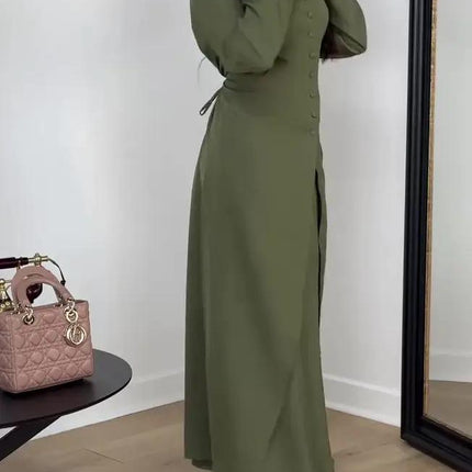 Solid Color Long Sleeve Top And Skirt Set For Daily Wear