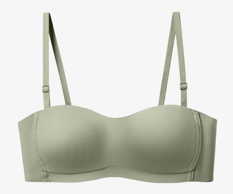 Detachable beauty back bra with non-slip tube top design in light green, providing ultimate comfort and flexible style for modern women