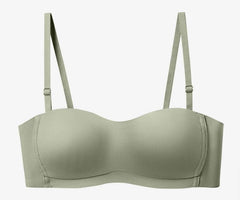 Detachable beauty back bra with non-slip tube top design in light green, providing ultimate comfort and flexible style for modern women