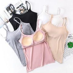 Comfortable Women's Wireless Seamless Bra with Spaghetti Straps in assorted colors shown flatlay