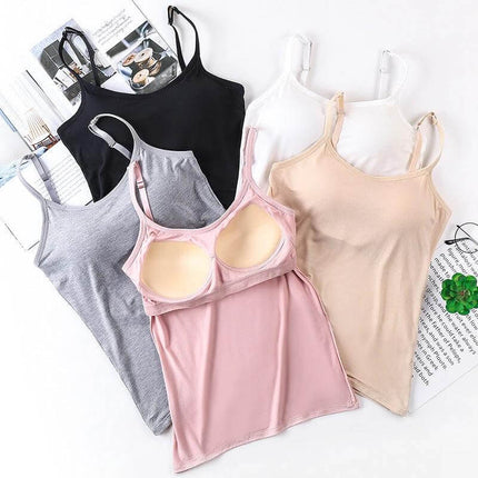 Comfortable Women's Wireless Seamless Bra with Spaghetti Straps in white gray black pink and skin colors, modal cotton everyday smooth wire-free fit