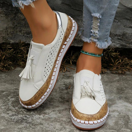 Plus Size Women's Canvas Tassel Sneakers For Everyday Casual Wear