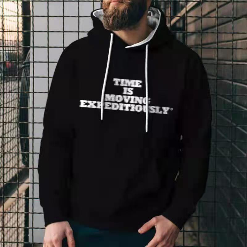 Men's Casual Hoodie Sweatshirt in Solid Polyester