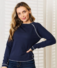 Basic Bae Long Raglan Sleeve Round Neck Top