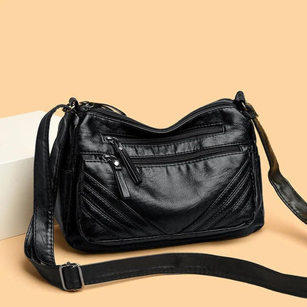 Black Large Crossbody Shoulder Bag For Everyday Wear