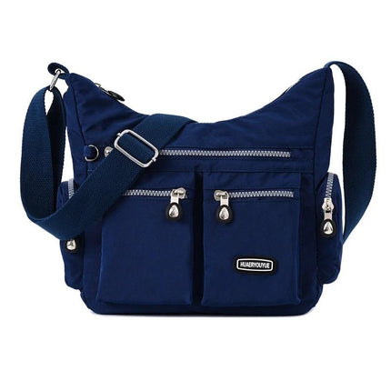 Medium Nylon Waterproof Crossbody Shoulder Bag With Multiple Pockets