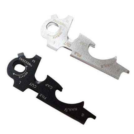 8 in 1 Multitool Keychain Stainless Steel for Everyday Tasks compact 50x20mm stainless steel keyring tool showing multiple functions