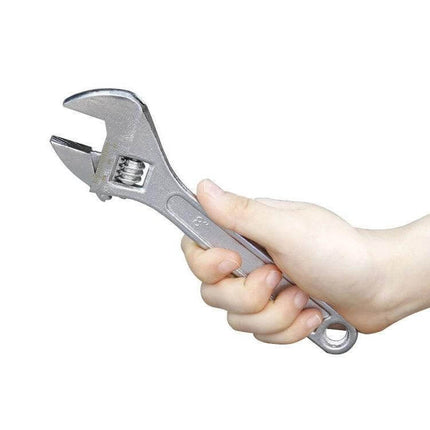 8 Inch Adjustable Wrench For Home Repairs And Basic Tasks in hand, high carbon steel, compact 8-inch tool for plumbing and furniture assembly