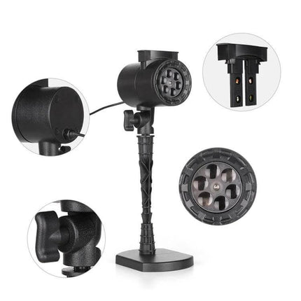 8 Pattern Outdoor Lawn Lamp for Gentle Garden Ambiance - black ABS outdoor projector lamp with stake and eight selectable projection patterns