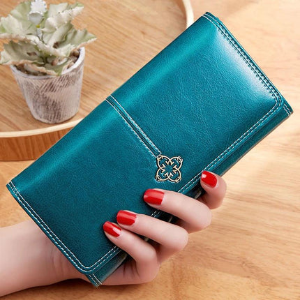Women's Retro Long Zipper Travel Pouch Large Capacity Bag