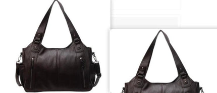 Retro European Style PU Handbag For Daily Use In Black Or Brown