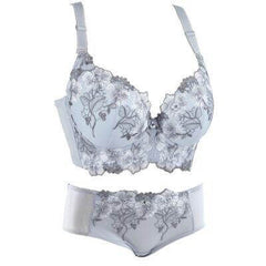 Luxury Embroidered Push-Up Bra Set for Young Women with Adjustable Straps and Steel Ring