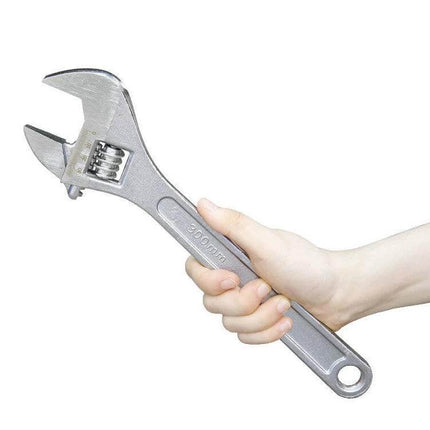 8 Inch Adjustable Wrench For Home Repairs And Basic Tasks, high carbon steel compact wrench held in hand for furniture, plumbing, appliance repairs