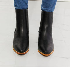 MMShoes Love the Journey Stacked Heel Chelsea Boot in Black