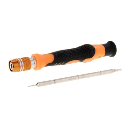 9 In 1 2 Way Design Screwdriver Set For Electronics Repair, compact magnetized precision driver with ergonomic orange-black handle and removable precision bit