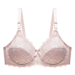 Breathable Lace Bra with Gathered Design